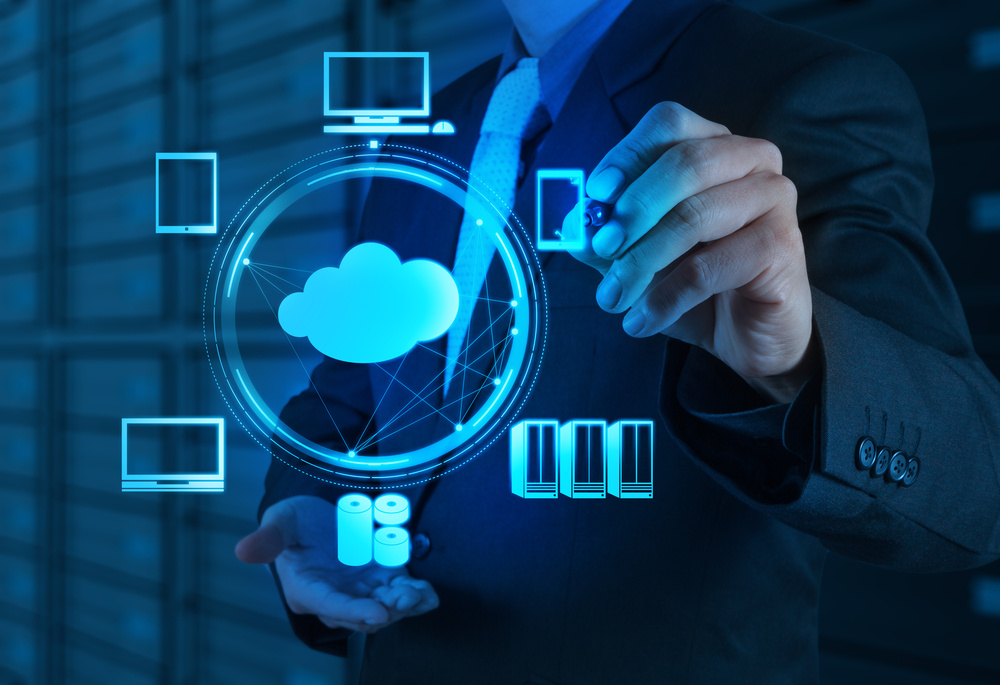 Digitale Icons zum Thema Cloud Security.